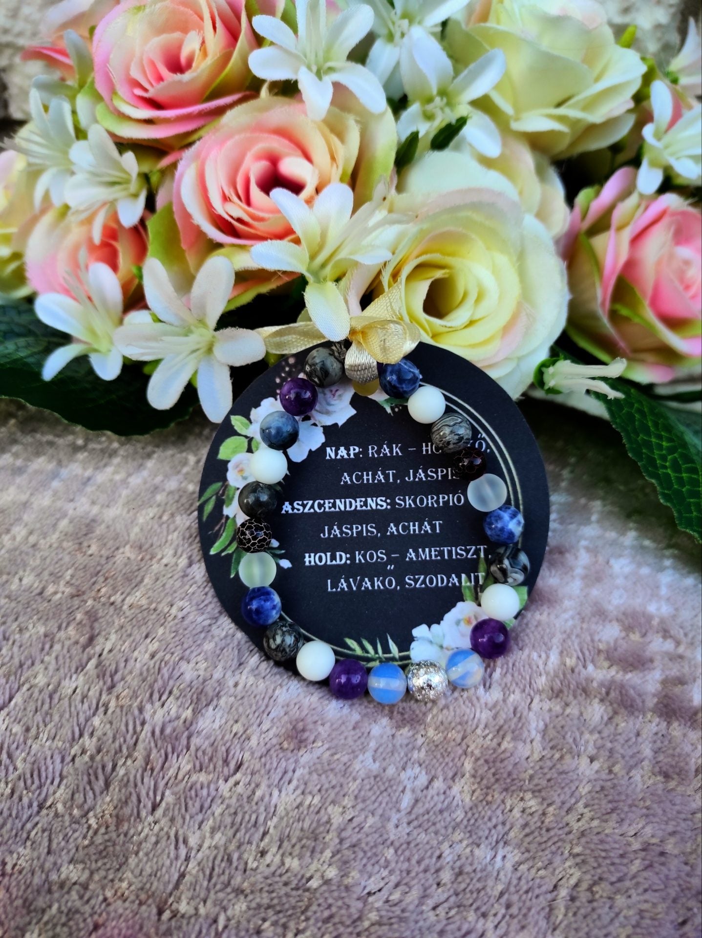 Egyedi Nap, Hold, Aszcendens karkötő